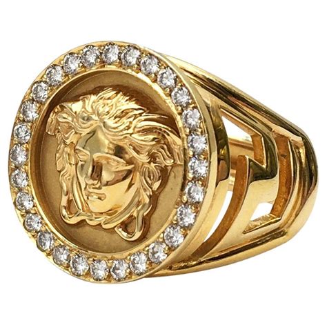 versace gold ring 18k lion|versace medusa ring meaning.